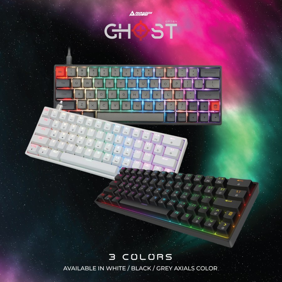 Paradox Gaming Ghost SK64 / ABS | Keyboard Mechanical RGB Case Hitam
