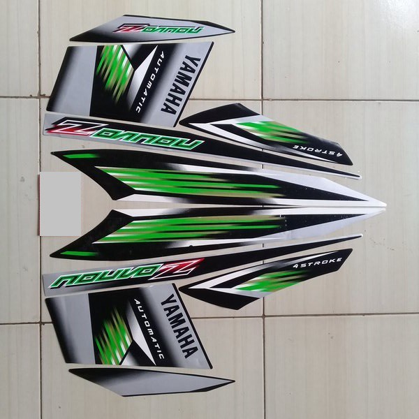 Striping Stiker Motor Yamaha Nouvo Z 2005 Lis Hijau Silver