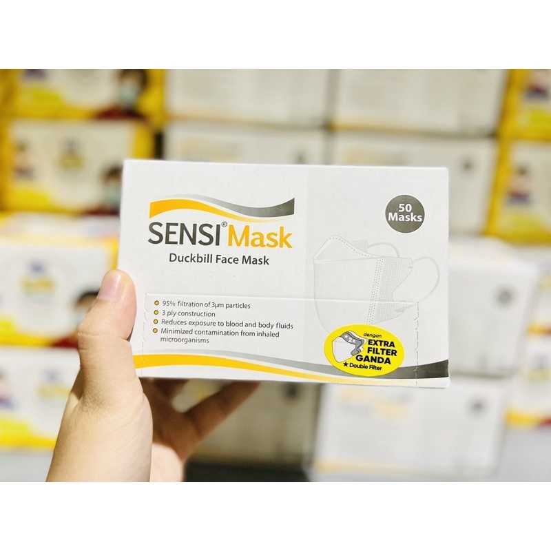 MASKER SENSI DUCKBILL 4PLY Masker 3 ply Face DUCKBILL mask isi 50pcs asli SENSI