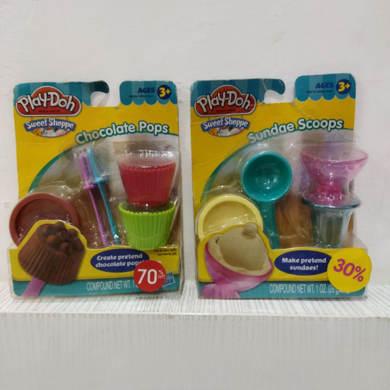 ori original playdoh play-doh sweet shoppe chocolate pops sundae scoops make pretend sundaes ice cream es krim mainan anak lilin kids gelas cup dough hadiah kado ultah maker