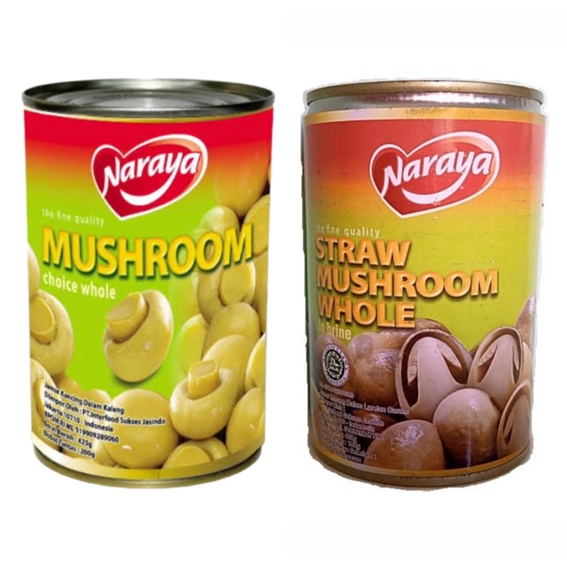 

Naraya Mushroom 425gr/Naraya Straw Mushroom Whole/Jamur Kancing Kaleng/Jamur Kancing NARAYA / Naraya Mushroom / Jamur Kaleng