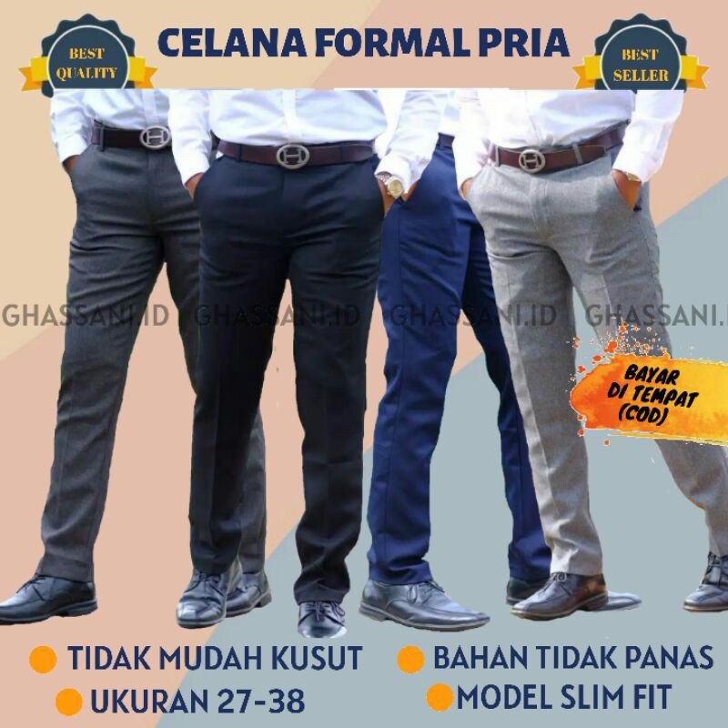 TFR CELANA FORMAL PRIA CELANA KANTOR SLIM FIT JUMBO DASAR PANJANG COWOK COWO BAWAHAN SEPAN PRIA