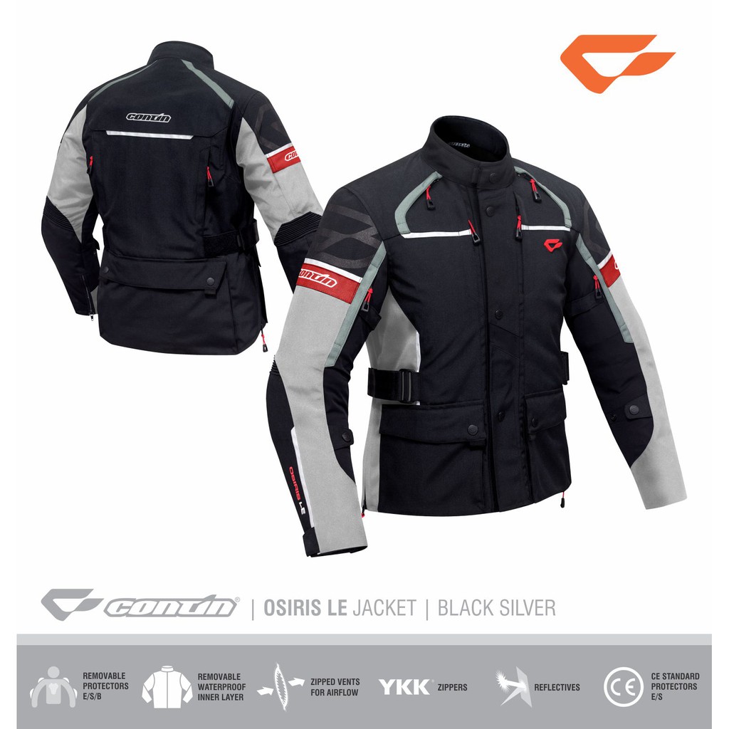 Continmoto Jaket Motor Touring Adventure Protektor Contin Osiris Le - Silver