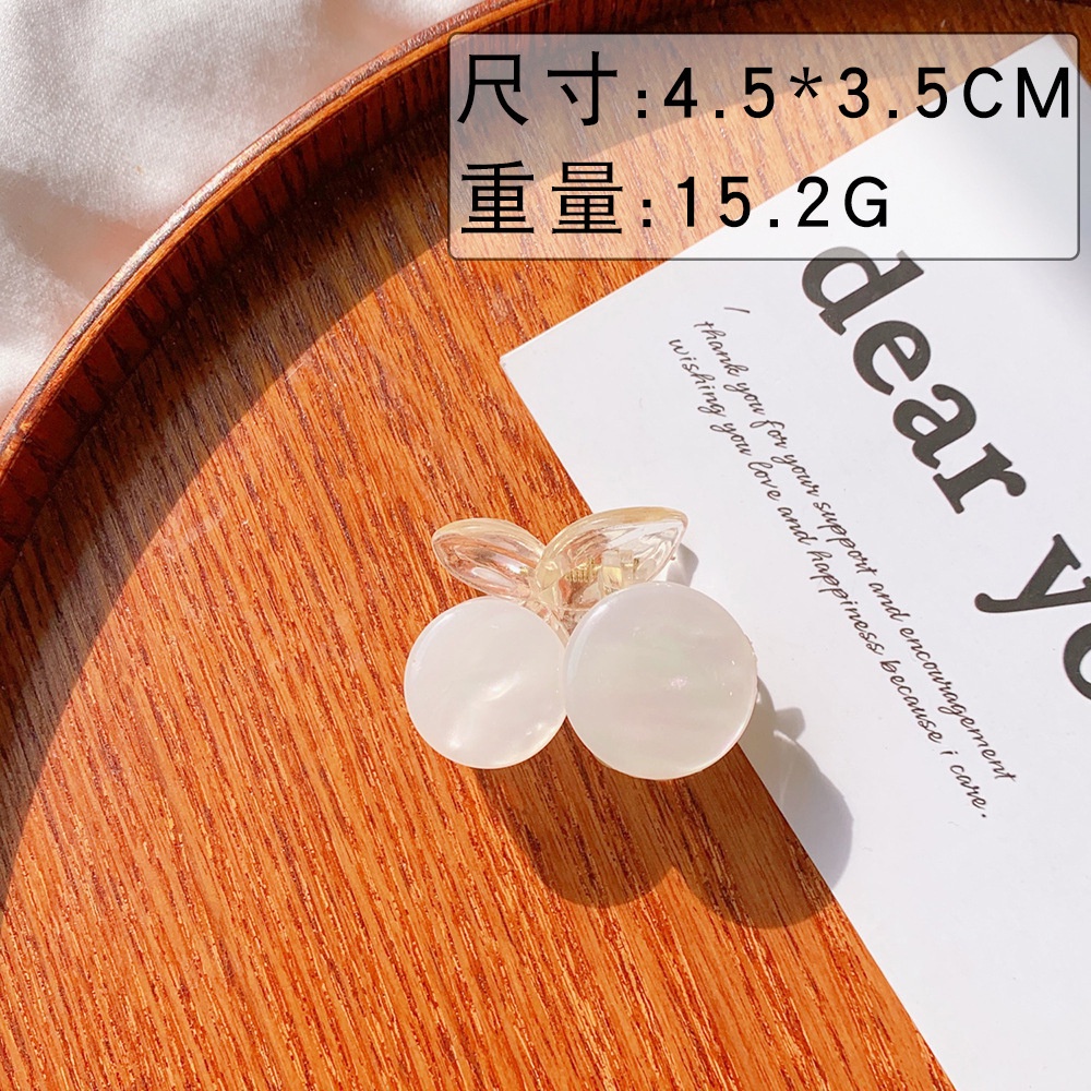 Korean Solid Color Temperament Cherry Shiny Clip Hairpin Ponytail Hair Accessory