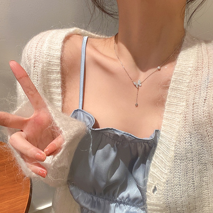 Kalung Rantai Desain Butterfly Untuk Wanita