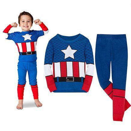 Piyama Anak Katun Kapten Amerika Boy Clothes Sleepwear