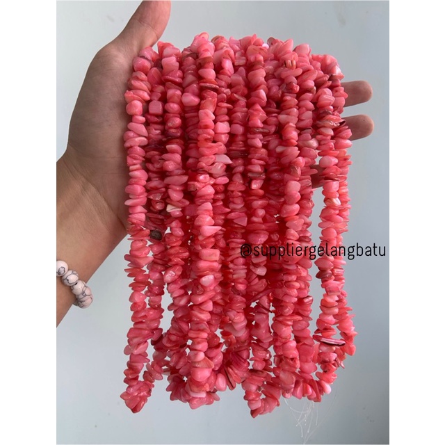 kerikil kerang peach borneo 2cm bahan batu campuran aksesoris warna