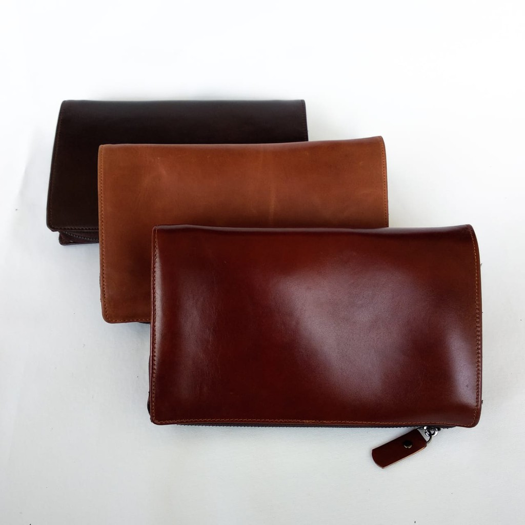 Clucth Handbag Pouch Kulit Asli Pria Wanita - HALETH Leather
