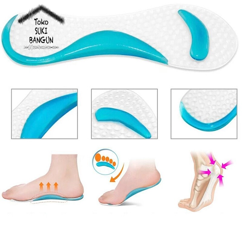 Insole Gel Pad Sepatu / Bantalan Kaki Non-Slip Silicone Support