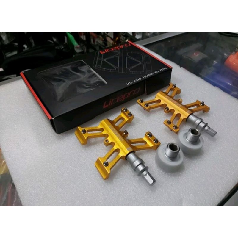 PEDAL SEPEDA LITEPRO QR GOLD SEPEDA LIPAT FOLDING BIKE