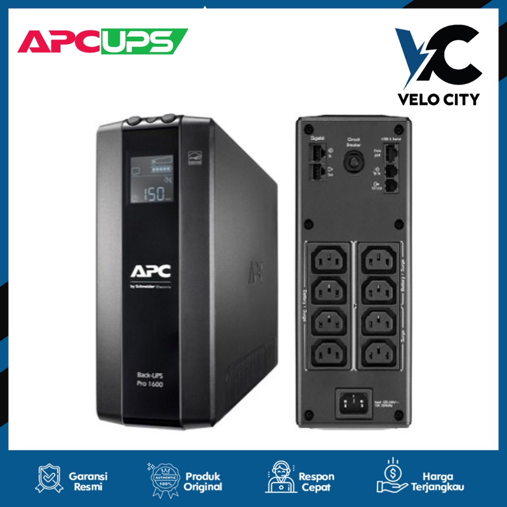 UPS APC Back UPS Pro BR 1600VA, 8 Outlets, AVR, LCD Interface BR1600MI