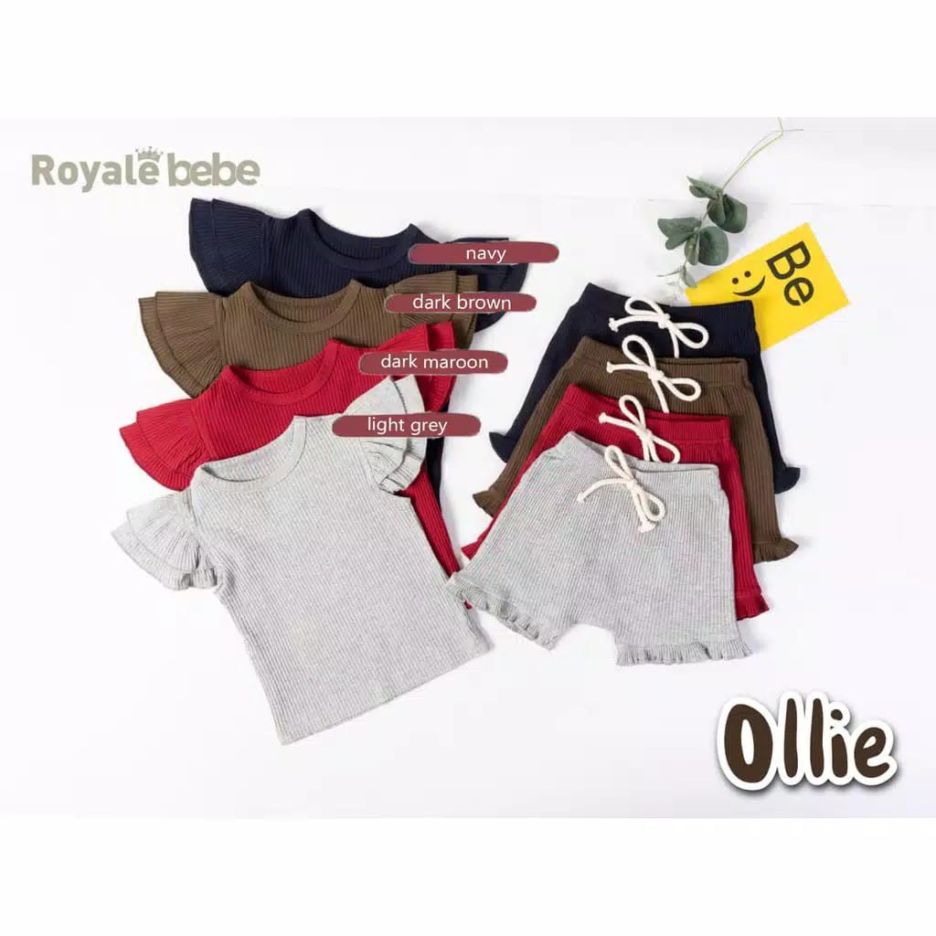 ROYALE BEBE SETELAN OLLIE SET SETELAN RUFFLE SET PIYAMA ANAK PIYAMA BAYI