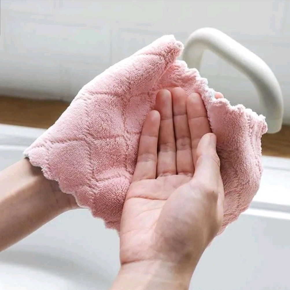 New Kain Lap Microfiber Cuci Piring Anti Minyak Dapur Tangan Serbaguna