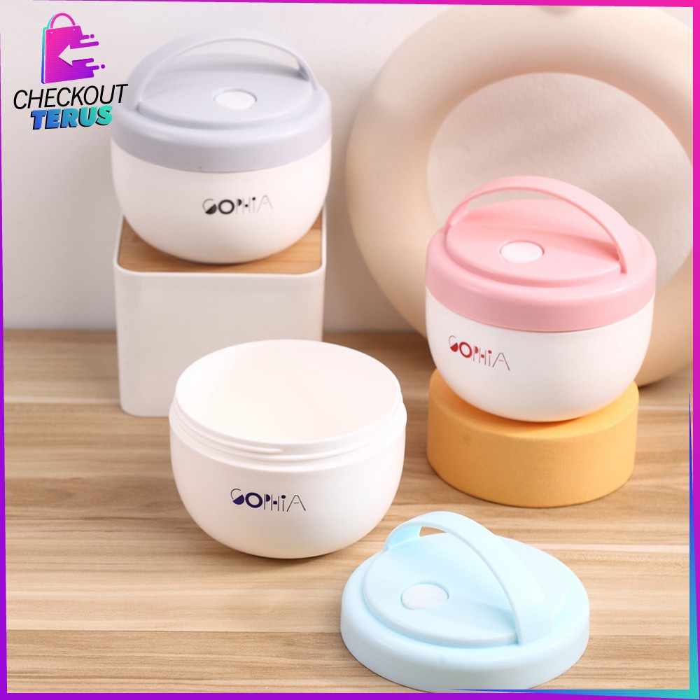 CT C702 Tempat Makan Bubur Kotak Bekal Sup Portable BPA FREE 560ML Bentuk Mangkok Dengan Pegangan Anti Tumpah