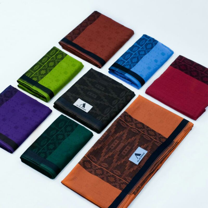 Sarung al-achwan tumpal coklat biru merah hijau coklattua orange ungu hijau tua