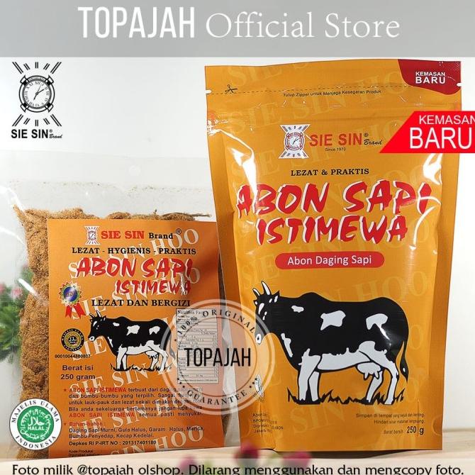 

Abon sapi spesial polos/bawang SIE SIN 250gr HALAL