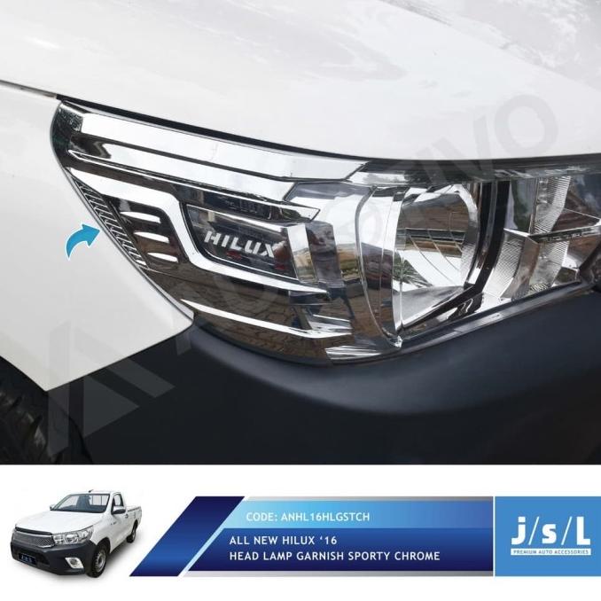 Toyota All New Hilux Head Lamp Garnish Sporty Chrome/Aksesoris Hilux