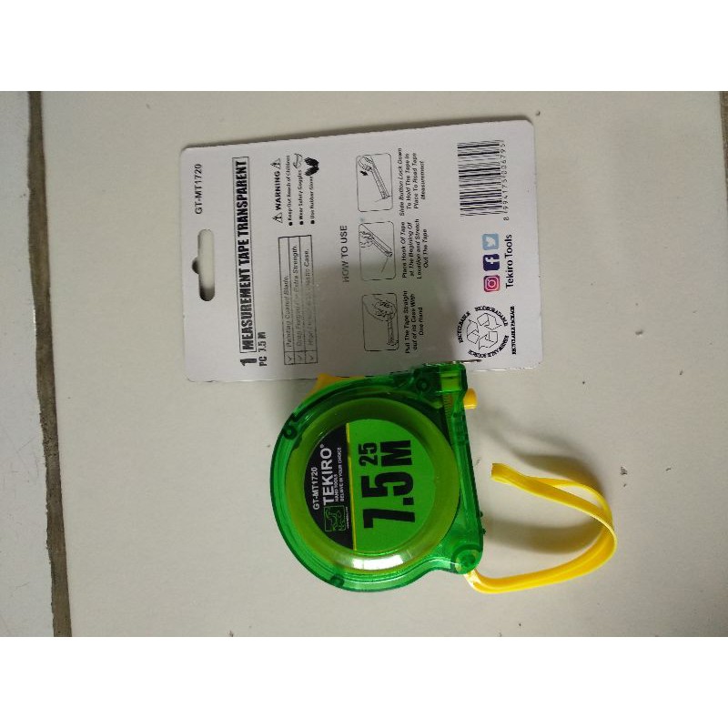 Meteran Transparan 7,5 meter / Measurement Tape 7,5mtr Japan Standart