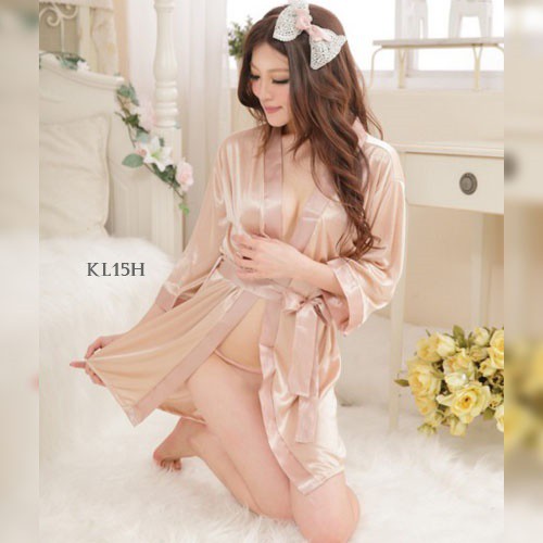 [SIAP KIRIM] BAJU TIDUR SEXY PIYAMA KIMONO LINGERIE WANITA NUDE KL15H