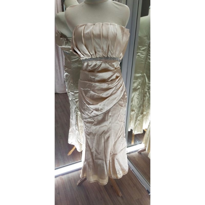 [GRATIS ONGKIR] Gaun pesta gold 06/Gaun pesta preloved bagus /gaun pesta second murah
