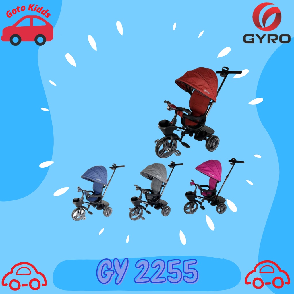 Sepeda Roda Tiga Anak / Stroler Anak GYRO 2255 Maenan Anak
