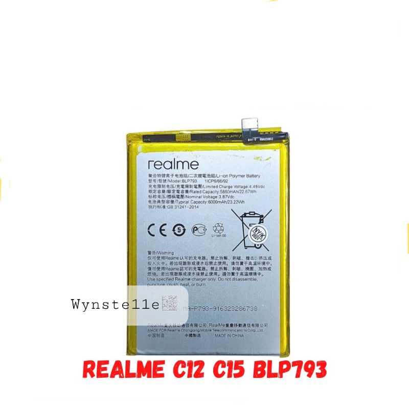 BLP793 - Baterai Batre Batrei Hp REALME C15 RMX2180 BLP793 ORIGINAL Model BLP-793 BLP 793