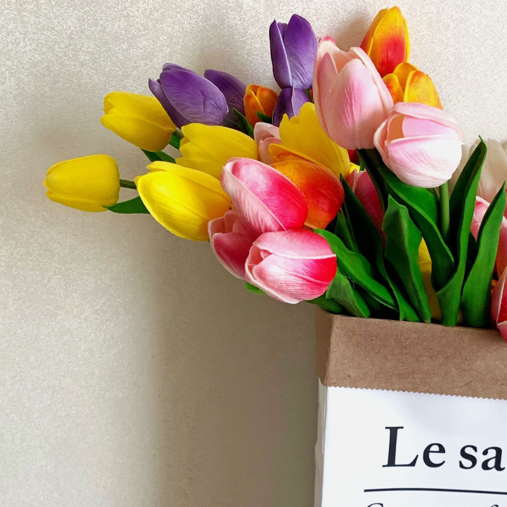 Artificial Tulip Latex Palsu Dekorasi Premium Hiasan Rumah Kantor Taman Azgalery PBP69