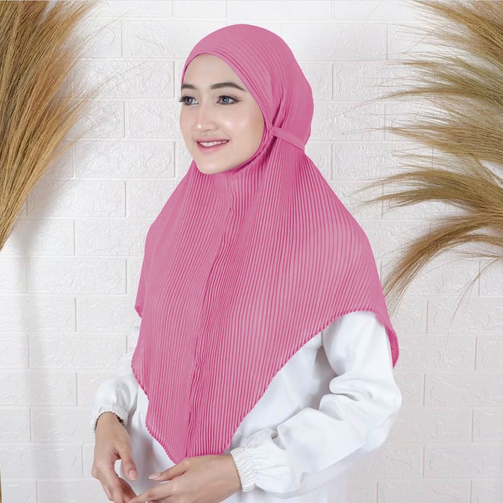 JILBAB BERGO PLISKET maryam diamond italiano | kerudung plisket lidi full | hijab bergo tali plisket