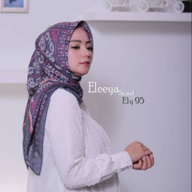 HIJAB SEGIEMPAT MOTIF ELY 95 || Eleeya Scarf