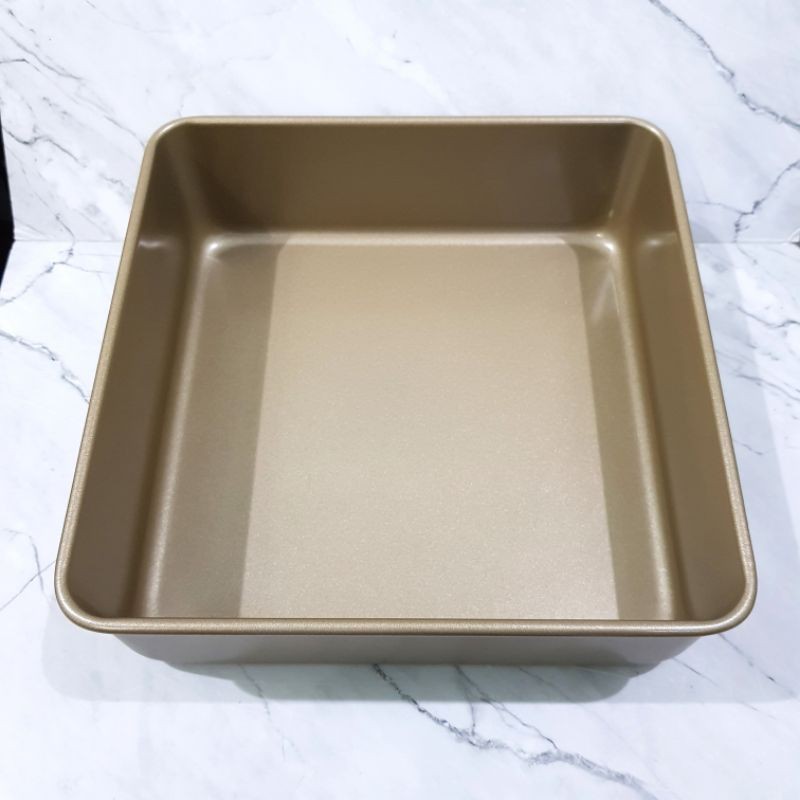 baking pan loyang persegi kotak 24cm tinggi 8cm anti lengket tebal roti kue kering cake deep square