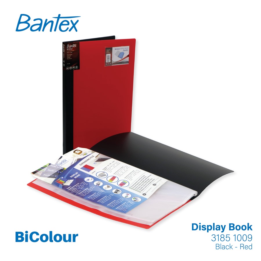 

[Zada] Bantex BICOLOUR Display Book Folio 40 Pocket Black Red - 3185 1009
