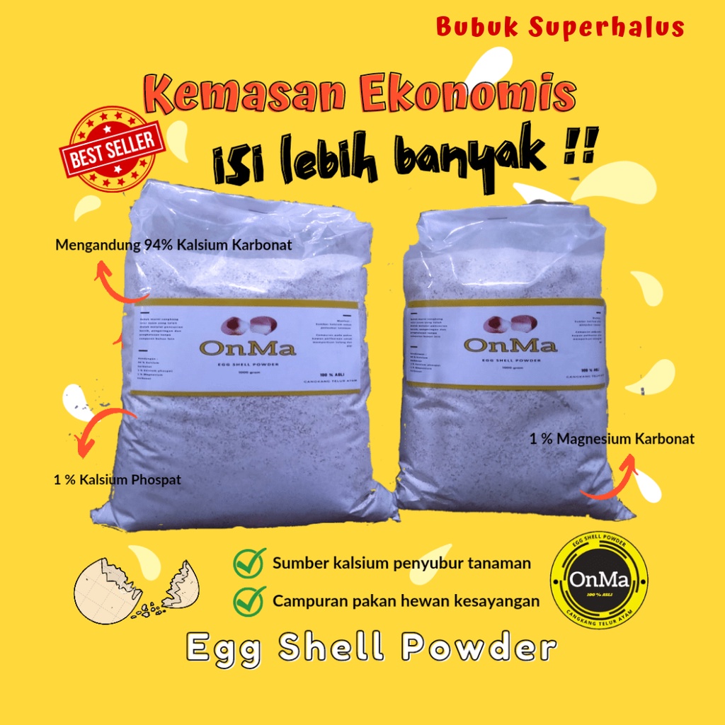 Jual Tepung Cangkang Telur Bubuk Superhalus Egg Shell Powder Pupuk