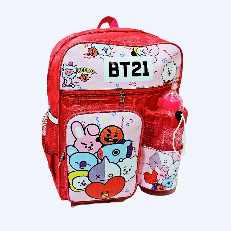 (BISA COD)Tas Ransel BT21 Tas Anak sekolah Perempuan TK-SD / Free Topi Dan Tas Waistbag