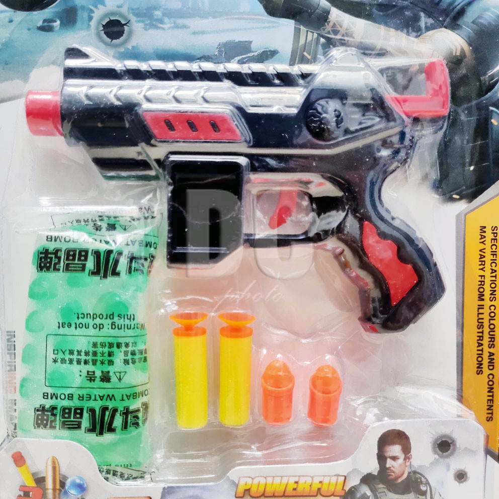 Powerful Shooting Gun Mainan Pistol Waterbeads Peluru Gabus Tembak tembakan