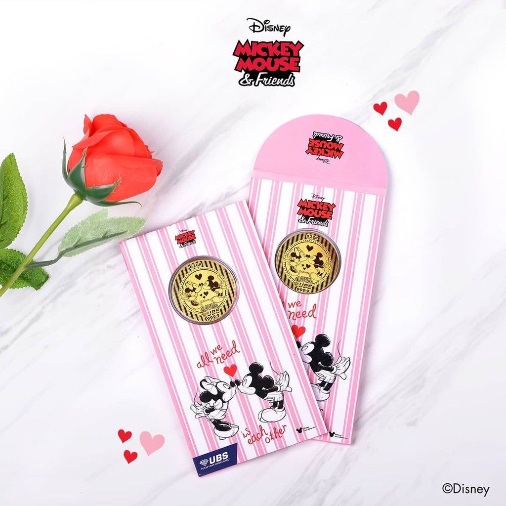 

Angpao Disney Pink Emas Asli UBS Kado Valentine mickey mouse