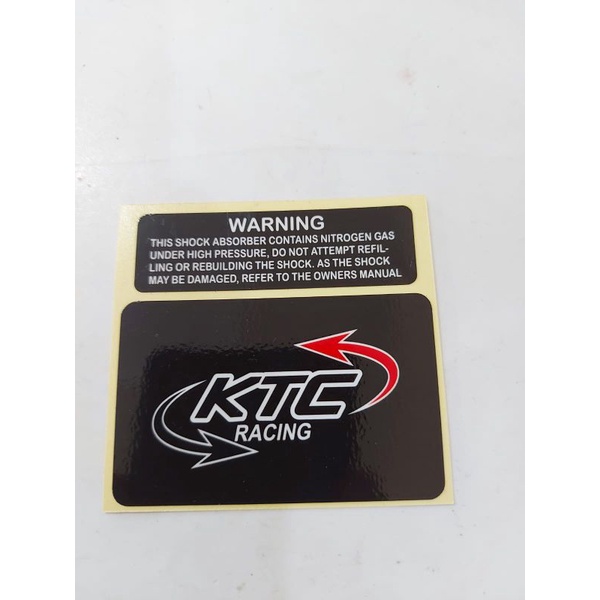 STICKER SHOCK KTC RACING DAN WARNING