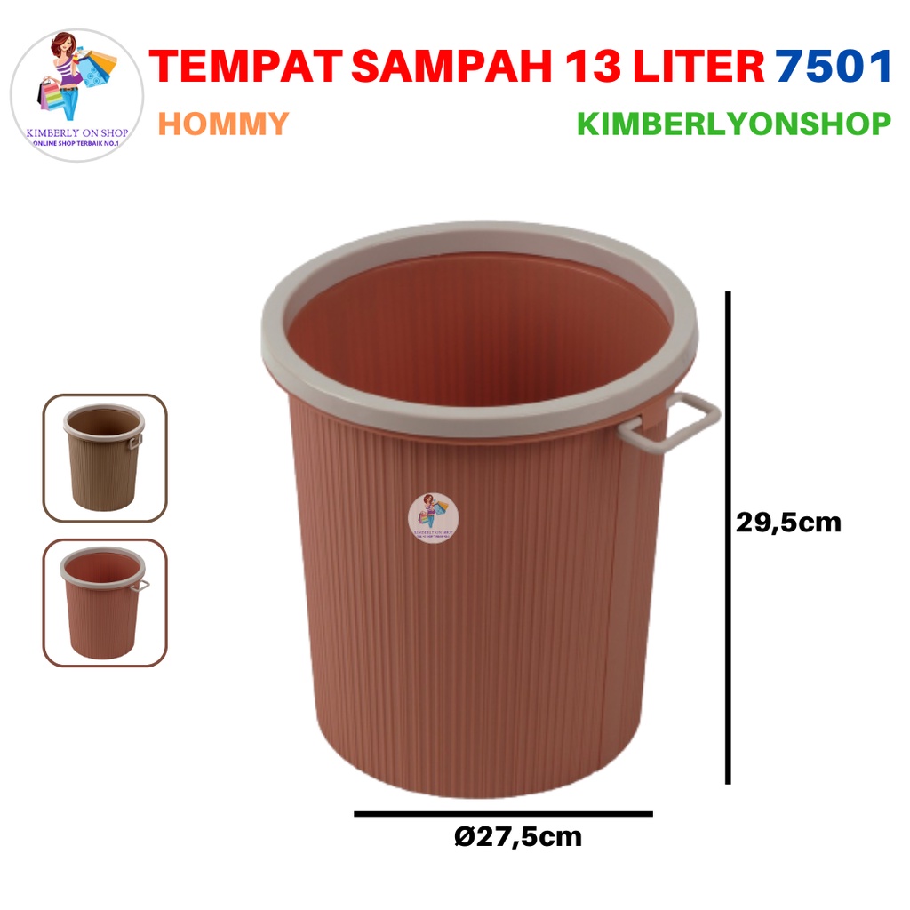 Tempat Sampah Bulat Omega 13 Liter 7501 Hommy