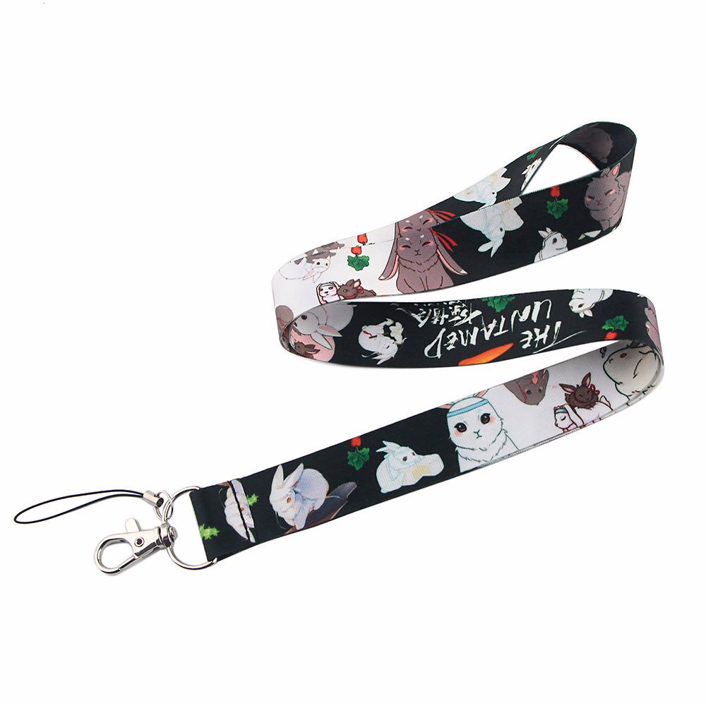 QUINTON Cut Lanyards Rabbit Pattern Mobile Phone Strap Anime Mo Dao Zu Shi Certificate Lanyard Keyring Mobile Phone Lanyard Neckband Webbing Hang Rope Lan Wangji Mobile Phone Hanging Rope