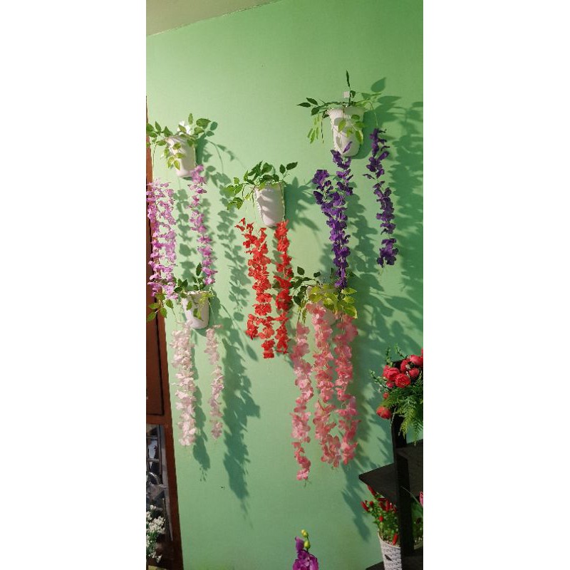 bunga wisteria tempel bunga tempel bunga dinding pot dinding