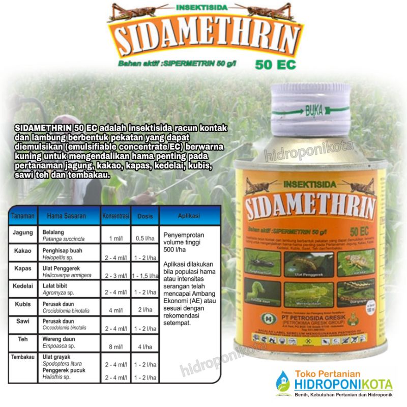 sidamethrin 100 ml - pestisida sidametrin - obat pembasmi wereng, pembasmi ulat, pembasmi belalang