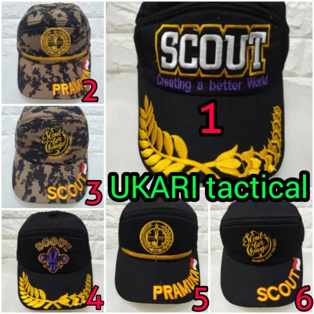  Topi  loreng army camo pramuka scout SMA  petualang pecinta 