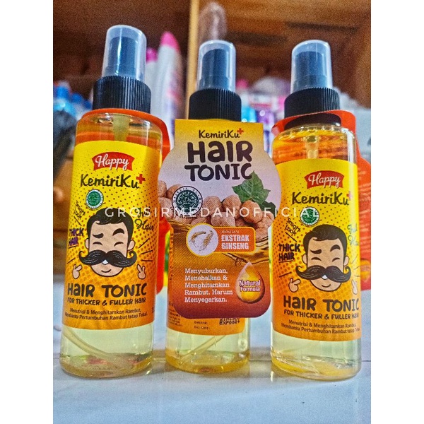 HAPPY KEMIRIKU HAIR TONIC 125 ML - EKSTRAK KEMIRI UNTUK RAMBUT HITAM DAN TEBAL