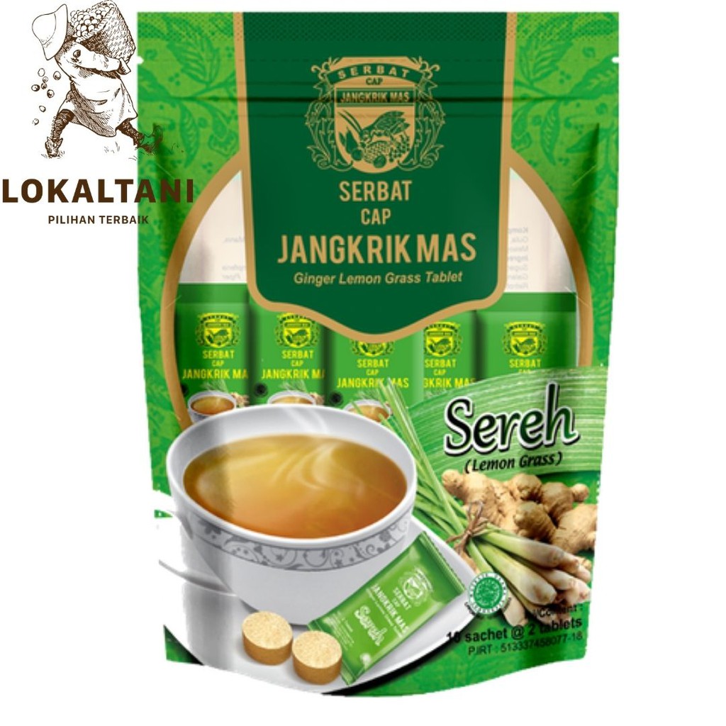 

Minuman Sereh Serbat cap jangkrik mas/ Ginger lemon Grass tablet