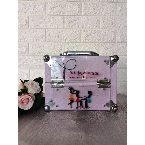 Beautycase small MDF kerang Lilac/ tas koper/ koper makeup