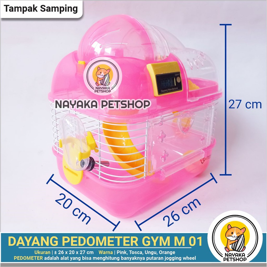 Dayang Pedometer Gym Cage M 01 Kandang Hamster Tingkat 2 Lantai