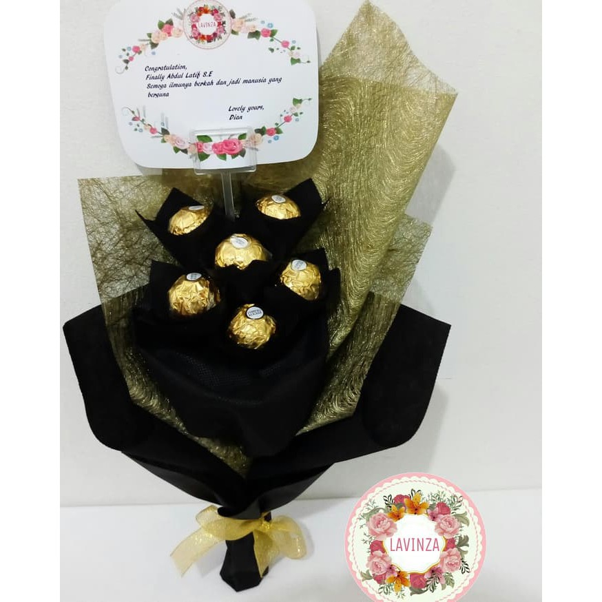 BUKET BUNGA COKLAT FERRERO (FERRERO CHOCOLATE FLOWER BOUQUET)