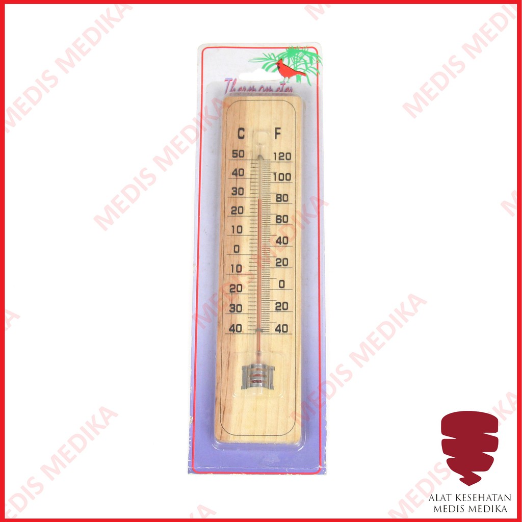 Thermometer Kayu Thermo Dinding Ruang Wooden Termometer Suhu Ruangan