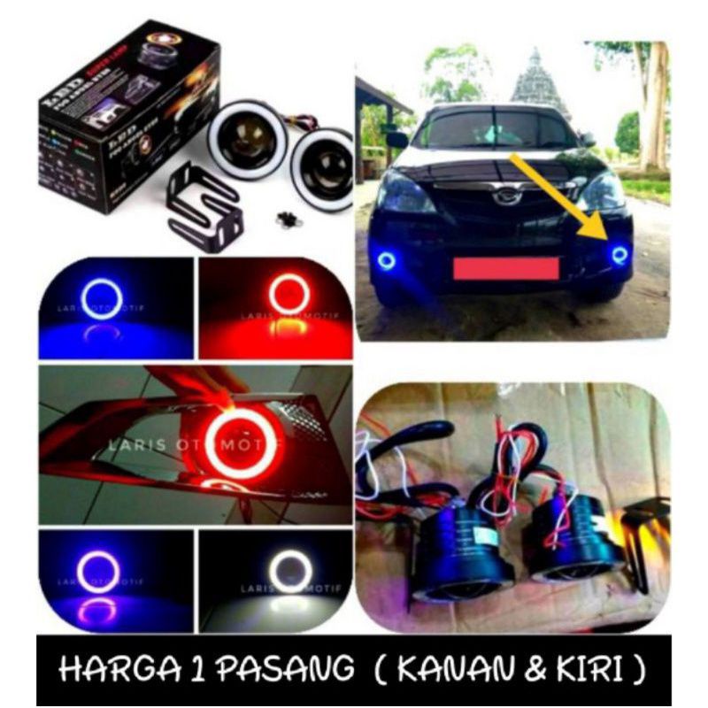 LAMPU KABUT/FOGLAMP ANGEL EYES UNIVERSAL 89,76,64 MM(KANAN&amp;KIRI)/