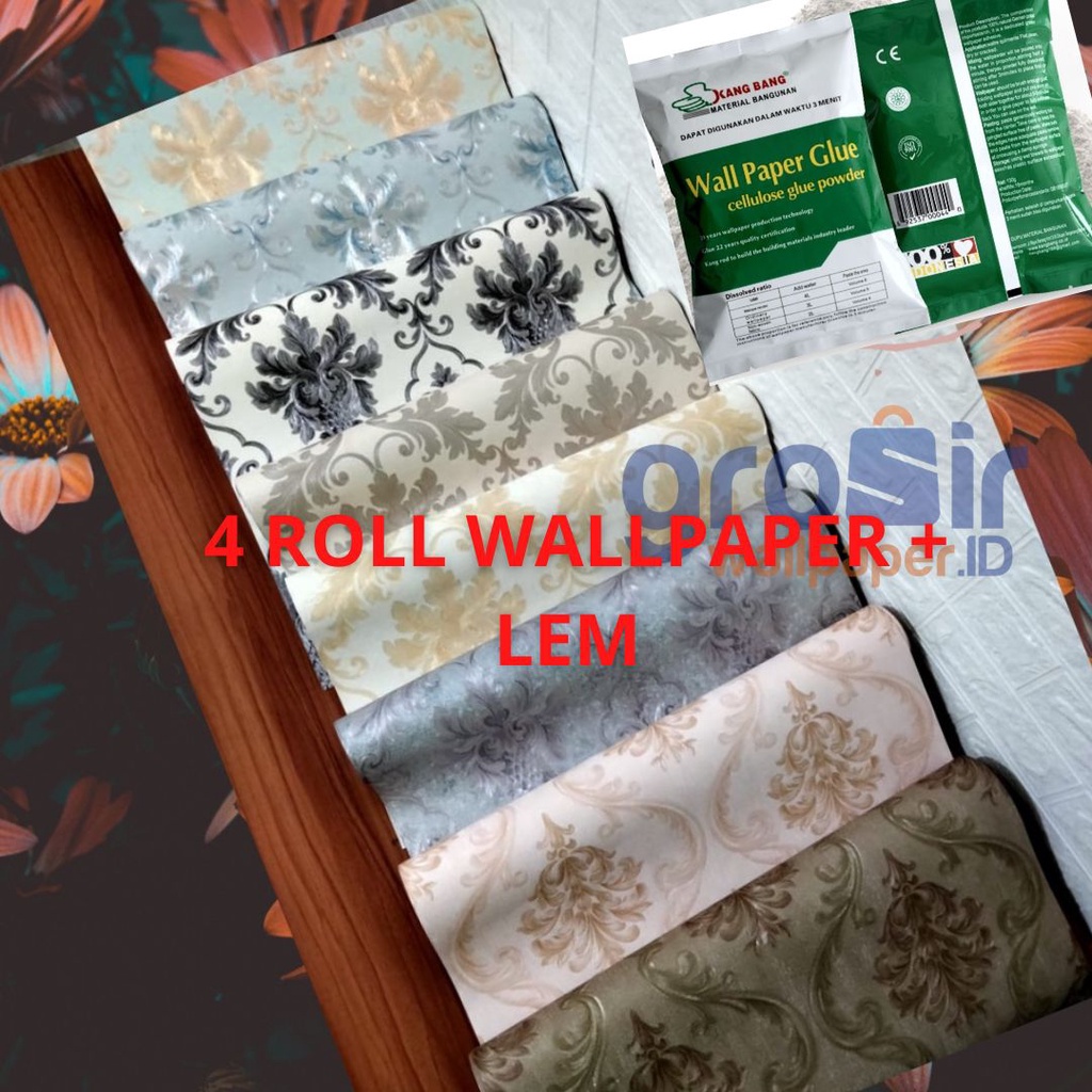 (C0D) Promo Wallpaper Dinding Ruang Tamu Bunga 3D Premium High Quality