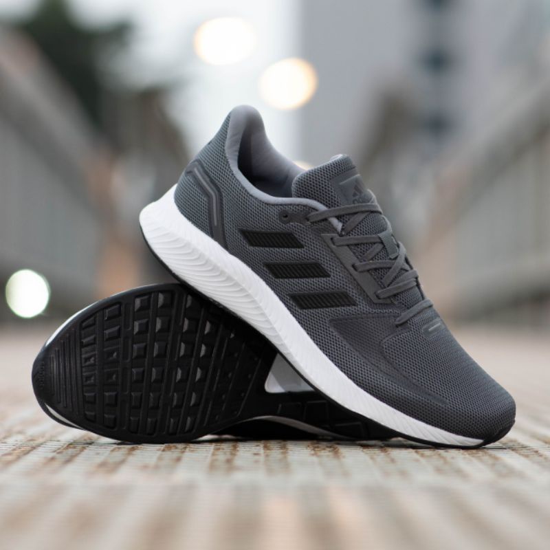 Sepatu Ads Run Falcon 2.0 Grey List Black Sol White Original Indonesia 100% Sepatu Olahraga Pria / Sepatu Running Pria